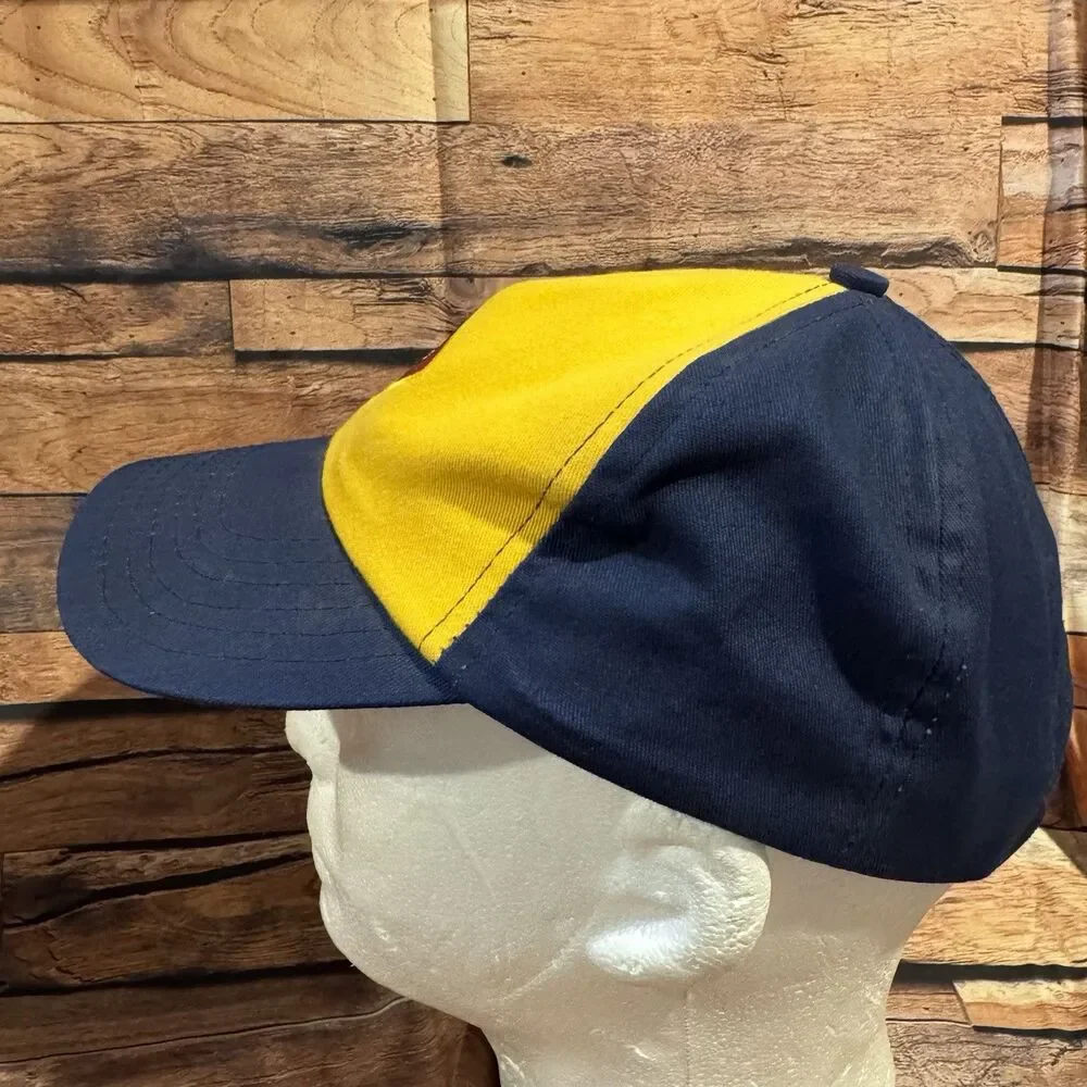 Boy Scouts BSA Cub Scouts Wolf Twill Cap Hat Navy Yellow S/M Snapback Vintage